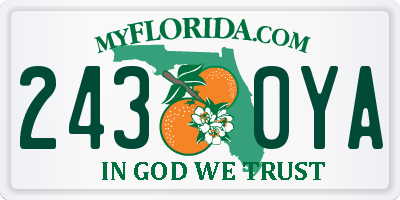 FL license plate 2430YA