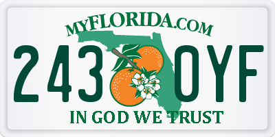 FL license plate 2430YF