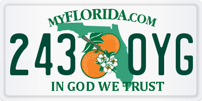 FL license plate 2430YG