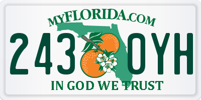 FL license plate 2430YH