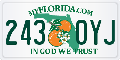 FL license plate 2430YJ