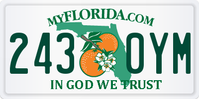 FL license plate 2430YM