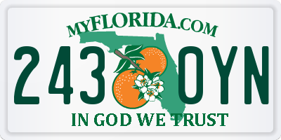 FL license plate 2430YN