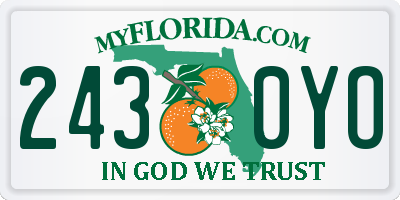 FL license plate 2430YO