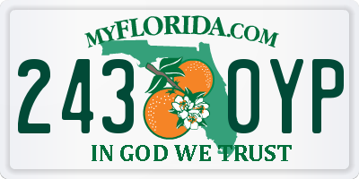 FL license plate 2430YP