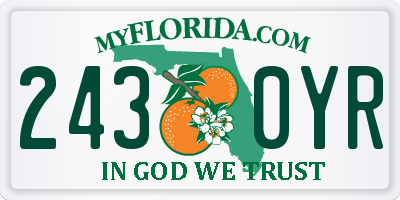 FL license plate 2430YR