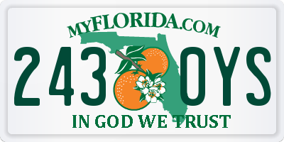 FL license plate 2430YS