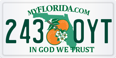 FL license plate 2430YT