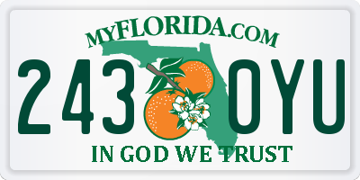 FL license plate 2430YU