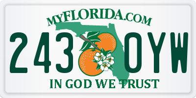 FL license plate 2430YW