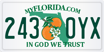 FL license plate 2430YX