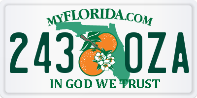 FL license plate 2430ZA