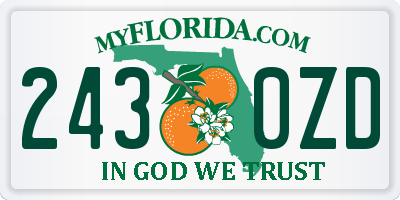 FL license plate 2430ZD