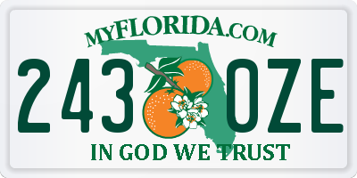 FL license plate 2430ZE