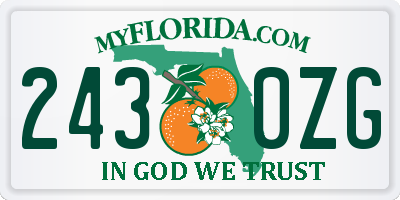 FL license plate 2430ZG