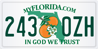 FL license plate 2430ZH