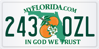 FL license plate 2430ZL