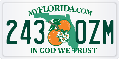 FL license plate 2430ZM