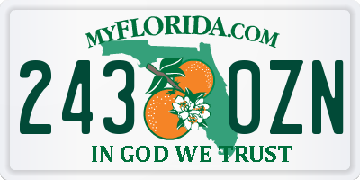 FL license plate 2430ZN