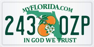 FL license plate 2430ZP