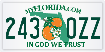 FL license plate 2430ZZ