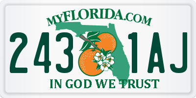 FL license plate 2431AJ