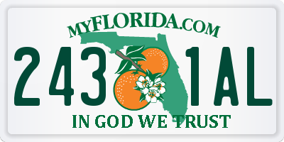 FL license plate 2431AL