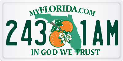 FL license plate 2431AM