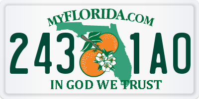 FL license plate 2431AO