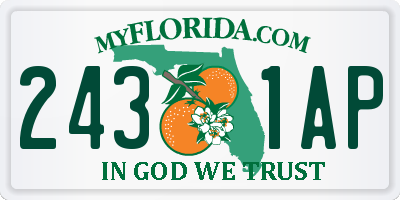 FL license plate 2431AP