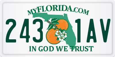 FL license plate 2431AV