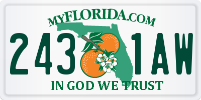 FL license plate 2431AW