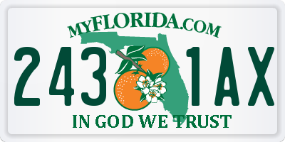 FL license plate 2431AX