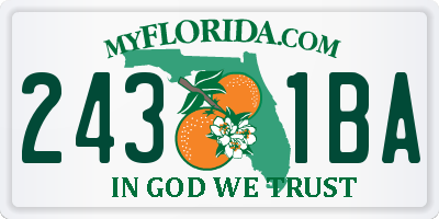 FL license plate 2431BA