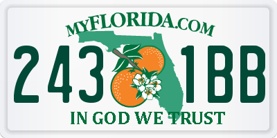 FL license plate 2431BB