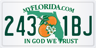 FL license plate 2431BJ