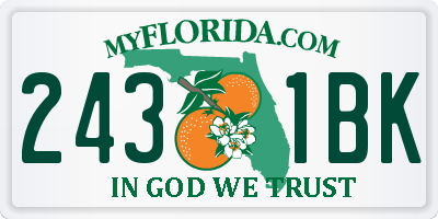 FL license plate 2431BK