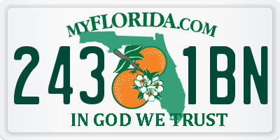 FL license plate 2431BN