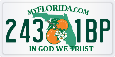 FL license plate 2431BP