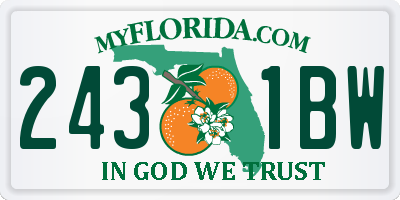 FL license plate 2431BW