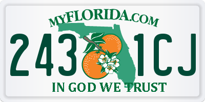 FL license plate 2431CJ