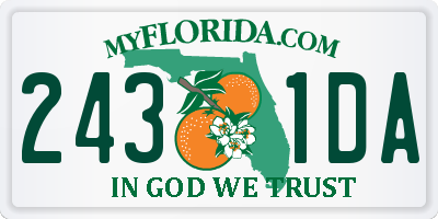 FL license plate 2431DA