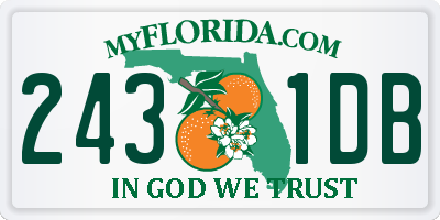 FL license plate 2431DB