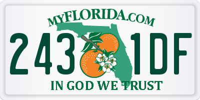 FL license plate 2431DF