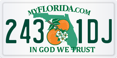 FL license plate 2431DJ