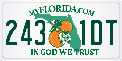 FL license plate 2431DT