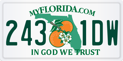 FL license plate 2431DW