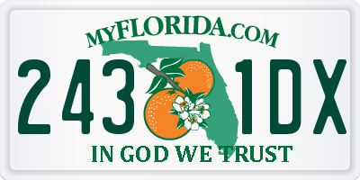 FL license plate 2431DX