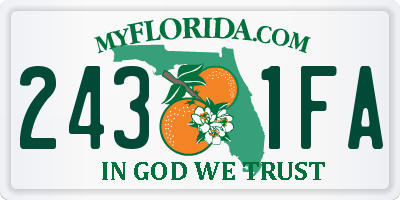 FL license plate 2431FA