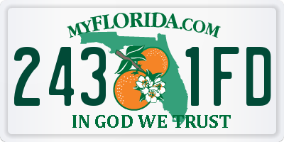 FL license plate 2431FD